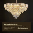 Axyaa Luxury Round Pendant Light for Living Room, Elegant Crystal Light Fixture