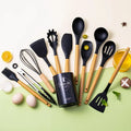 Axyaa Silicone Cookware Utensils Set with PP Handle and Measuring Spoon