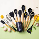 Axyaa Silicone Cookware Utensils Set with PP Handle and Measuring Spoon