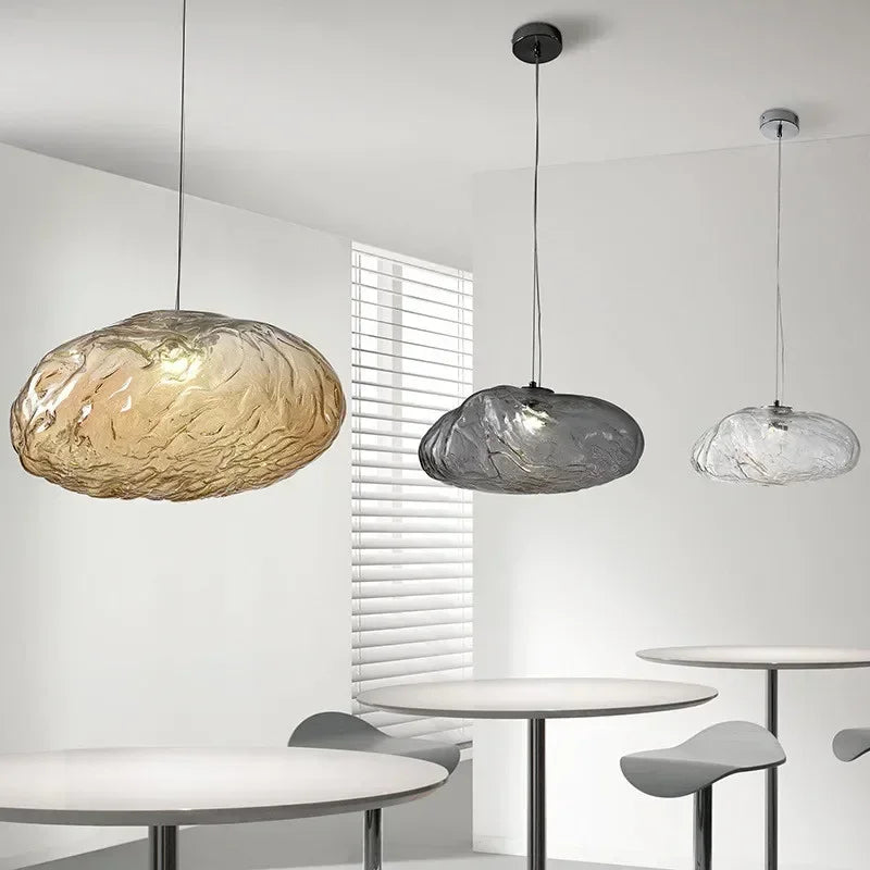 Axyaa Modern Glass LED Chandelier for Home Dining Room and Bar