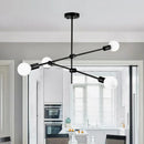 Axyaa Modern Black Chandelier for Dining Room - Art Deco Style Fixtures - Adjustable Angle Bougeoir
