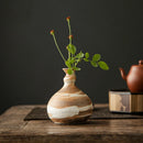 Axyaa Coarse Pottery Vase: Japanese Ceramic Flower Arrangement Zen Home Decor