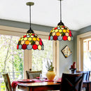 Axyaa Tiffany Pendant Lamp: Colorful Retro Chandeliers for Dining Room, Bedroom, and Restaurant