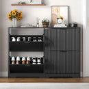 Axyaa 4-Drawer Shoe Cabinet with Adjustable Shelves