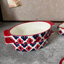 Axyaa Ceramic Oval Baking Pan Handle Roasting Lasagna Kitchen Dish
