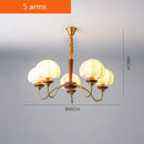 Axyaa Vintage Chandelier Bedroom Living Room Light Solid Wood Fabric Lampshade