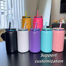 Axyaa Stainless Steel Vacuum Straw Cup - Colored Ice Coffee Thermos
