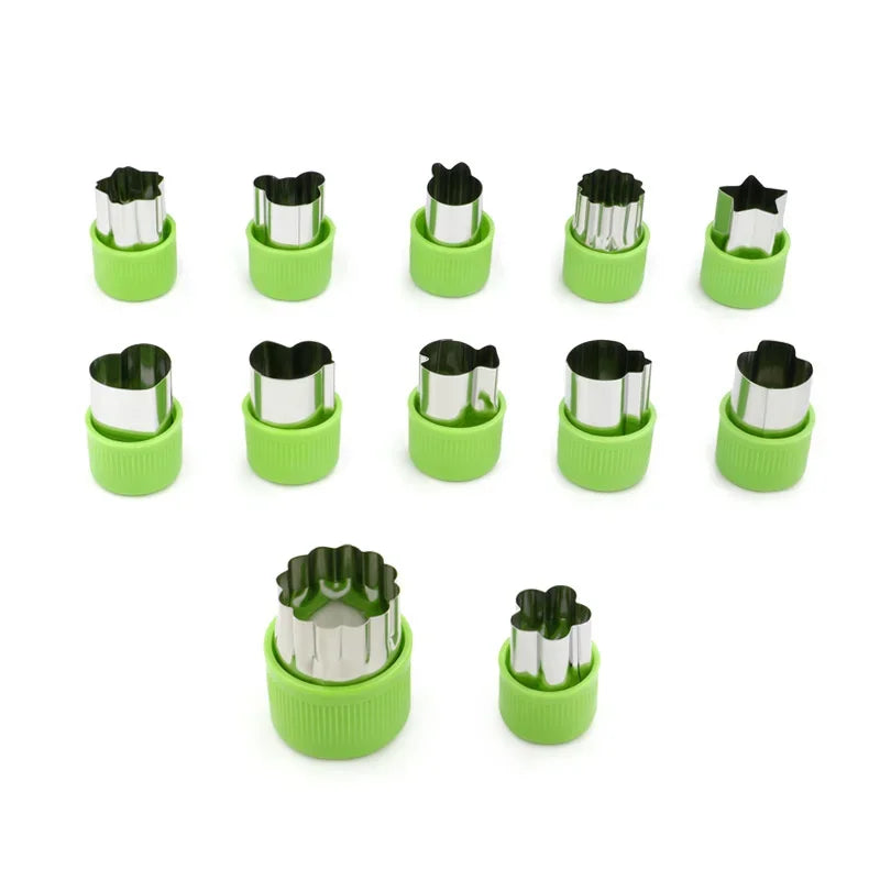 Axyaa Stainless Steel Fruit & Vegetable Cutter Set Heart/Flower Shape Mold