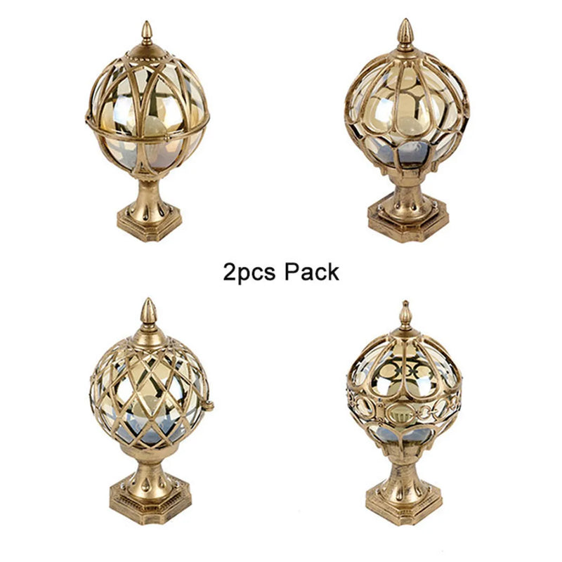 Axyaa Rustic Outdoor Post Light with Globe Glass Shade for Garden and Patio
