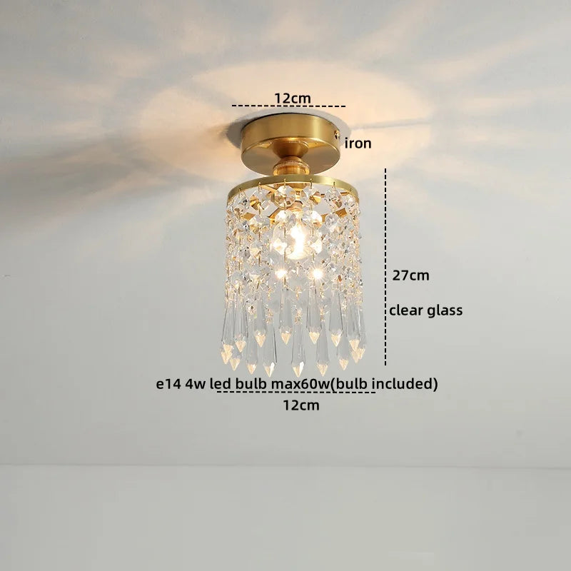Axyaa Copper Glass LED Ceiling Light for Home Decor - Nordic Style Fixtures
