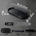 Axyaa Melamine Black Dinner Plate Set - Thick Sushi Pans, Imitation Porcelain Tray