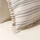 Boho Fringed Edge Striped Pillow Covers 30x50 for Living Room Sofa by Axyaa