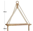 Axyaa Macrame Wall Shelf: Boho Home Decor Wood Shelves for Bedroom, Living Room & Nursery