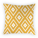 Axyaa Geometric Yellow Print Polyester Cushion Cover - 45x45cm