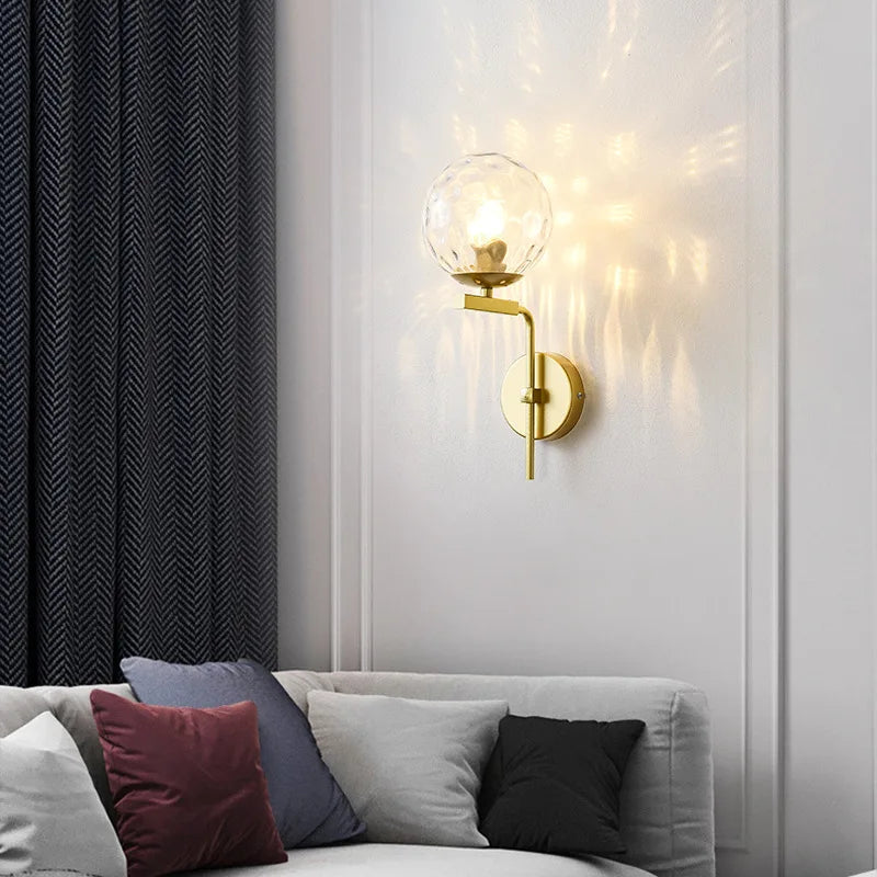 Axyaa Vintage Loft Glass Ball Wall Lamp Black Gold E27