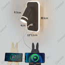 Axyaa LED Wall Light USB Charging Port Adjustable Angle for Reading & Decor
