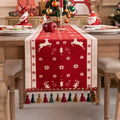 Axyaa Snowflake Jacquard Table Runner: Festive Décor for Winter Home