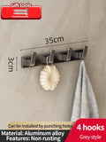 Axyaa Space Aluminum Kitchen and Bathroom Storage Hook Rack