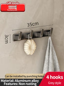 Axyaa Space Aluminum Kitchen and Bathroom Storage Hook Rack