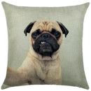 Axyaa French Bulldog Print Linen Throw Pillowcase for Home and Car Decor