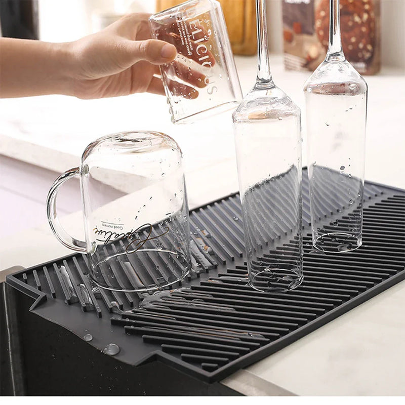 Axya Silicone Dish Drying Mat - Heat Resistant & Durable Tableware Draining Pad