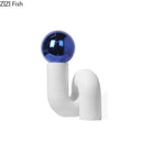 Axyaa Geometric White Vase: Modern Decorative Flower Arrangement for Home Office