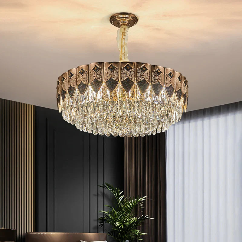 Axyaa Crystal Chandelier: Modern Simple Fashion Living Room Lighting