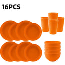 Axyaa Wheat Straw Tableware Set - Dinnerware Plates & Bowls for Camping & Home