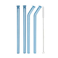 Axyaa Glass Straw 5Pcs Set for Bubble Tea & Smoothies, Eco Friendly Reusable Straws