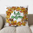 Autumn Leaves Patterned Throw Pillow Cover by Axyaa