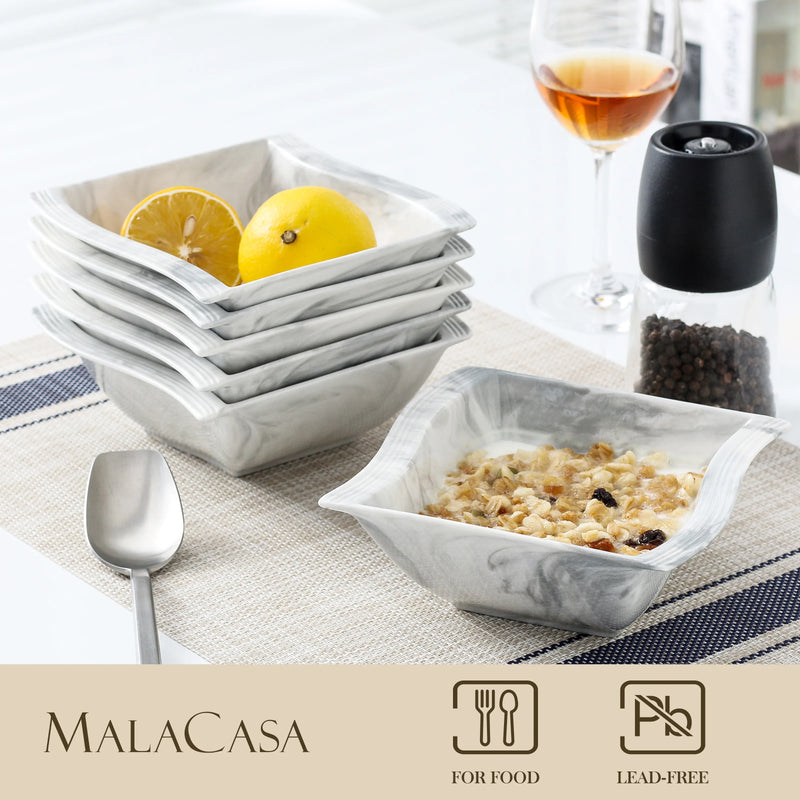 Axya Flora 36-Piece Marble Grey Porcelain Dinnerware Set for Elegant Dining