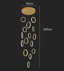 Axyaa LED Ring Pendant Chandelier | Adjustable Hanging Cables | Gold/Black | Home Dining Living Room
