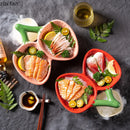 Axyaa Strawberry Ceramic Plate for Seafood, Sashimi, Fruit Salad - Molecular Cuisine Tableware