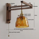 Axyaa Nordic LED Wall Sconce Walnut Copper Stair Light - Modern Home Decor