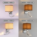 Axyaa LED Wall Lamps with Switch USB Reading Lights for Modern Home Decor