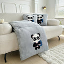 Axyaa Panda Flannel Cushion Quilt Pillow - Cute 2 in 1 Sofa Car Office Decor
