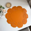 Axyaa Floral Green Embossed Faux Leather Placemats Set - Perfect for Home, Hotel, or Restaurant