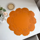 Axyaa Floral Green Embossed Faux Leather Placemats Set - Perfect for Home, Hotel, or Restaurant