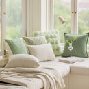 Axyaa Cream Style Matcha Green Cushion Cover 45X45 - Soft and Simple Decor Pillowcase