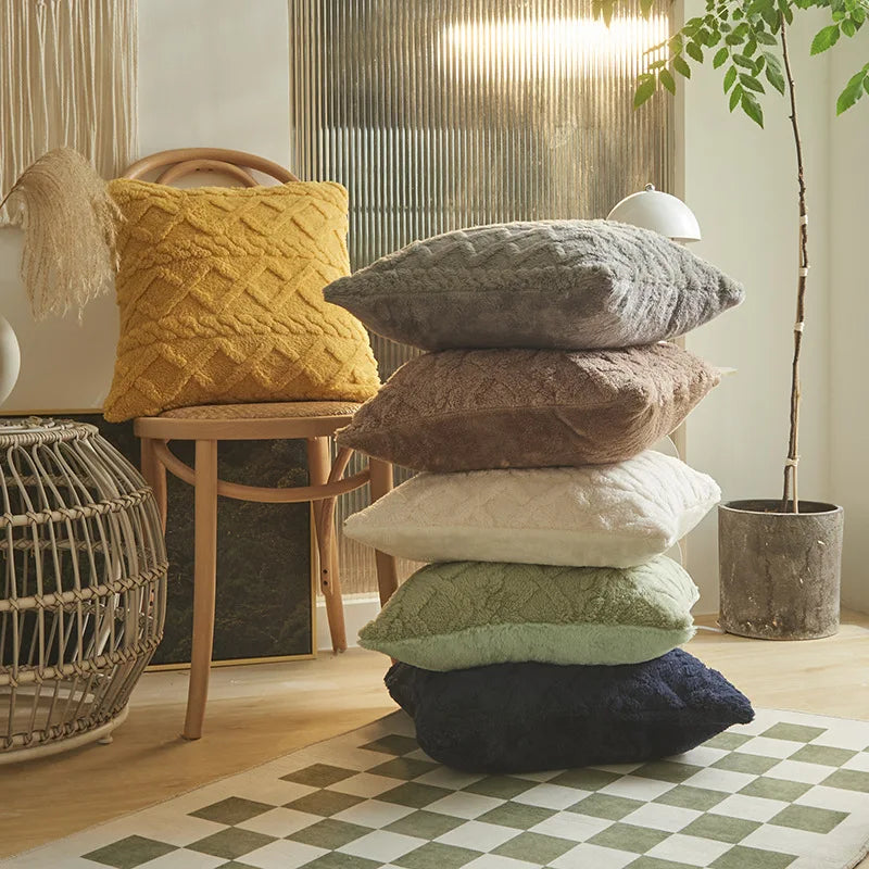 Luxurious Velvet Pillow Cover for Home Decor by Axyaa