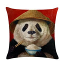 Axyaa Animal Oil Painting Pillowcase: Flax Sofa Cushion Adornment Cover