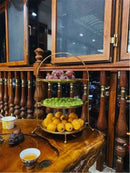 Axya 3-Layer European Snack Display Rack: Elegant Fruit Plate & Cake Serving Tray