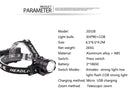 Axya XHP90.2 LED Headlamp: Rechargeable Zoom Head Light, Waterproof Flashlight