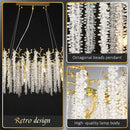 Luxury Gold Crystal Branch Chandelier - Axyaa's Modern Round Ceiling Light