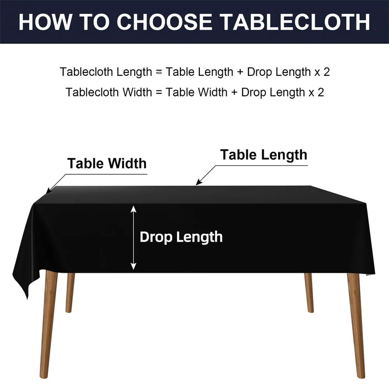 Axyaa Waterproof Vinyl Tablecloth: Easy Clean Table Cover for Dining, Parties, Camping