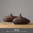 Axyaa Striped Resin Vase Imitation Wood Finish - Desktop Decoration & Crafts
