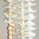 Plumeria Pull Flag With Wooden Beads for Home Decor - Axyaa Rustic Room Aesthetic