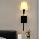 Axya Classic Rustic Industrial Wall Sconce White Lampshade - Bedroom Bathroom Mirror Light