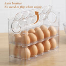 Axyaa 3-Layer Flip Egg Storage Rack for Fridge - Space Saver Egg Organizer Shelf