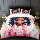 Axyaa Music Girl Duvet Cover Set | Vibrant Design | Soft & Breathable | 1 Duvet + 2 Pillowcases